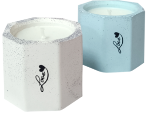 Свечи в гипсе “LOVE”